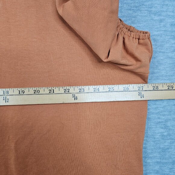 TEREA BY ANDREA PITTER Women's Orange Puffy Sleeve Tie front Top Sz 4X NEW - Picture 3 of 9